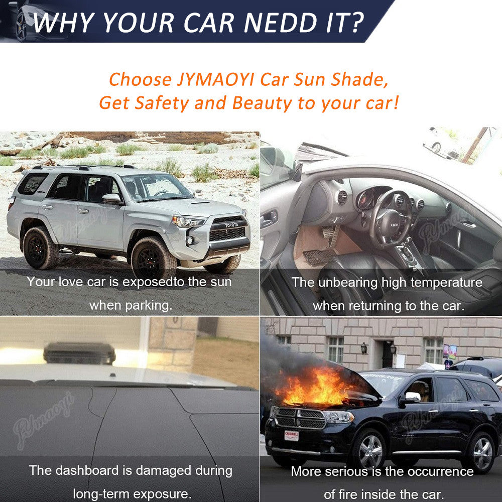 for Jaguar Large Car Windshield Sun Shade Visor UV Block Foldable Screen Visor