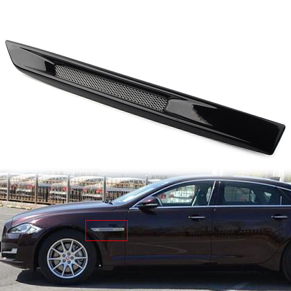 Gloss Black Front Side Fender Air Vent Grille Grill For 2010-2019 2018 for Jaguar XJ