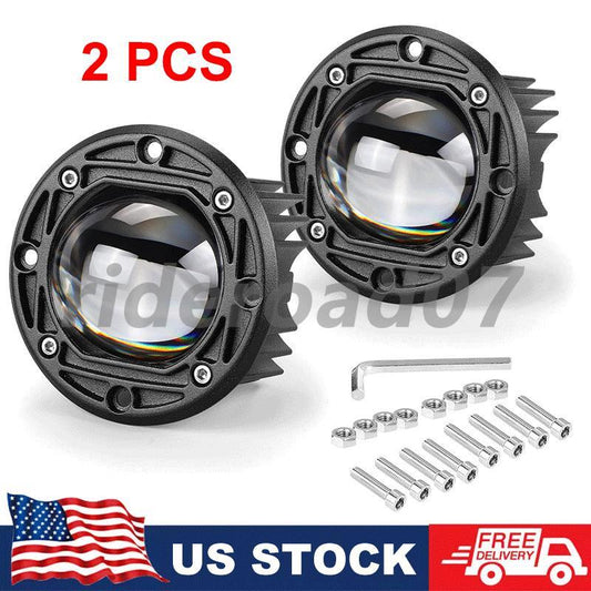3inch Flush Mount LED Work Light Yellow+White Bar Pods Driving Spot Fog Offroad