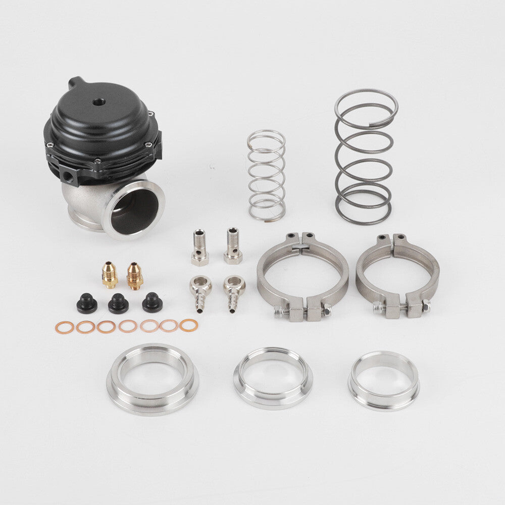 Black 44mm External Wastegate MVR V-Band Flange Turbo Water Cooled Aluminium