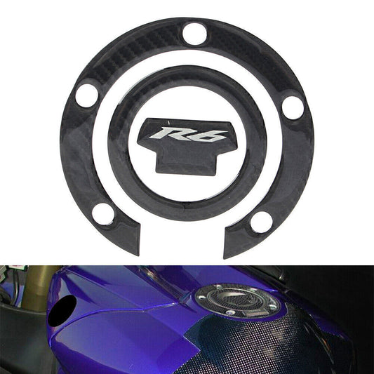 Fit for Yamaha YZF R6 2006-2017 Fuel Cap Cover Gel Protector Pad Carbon Fiber Look