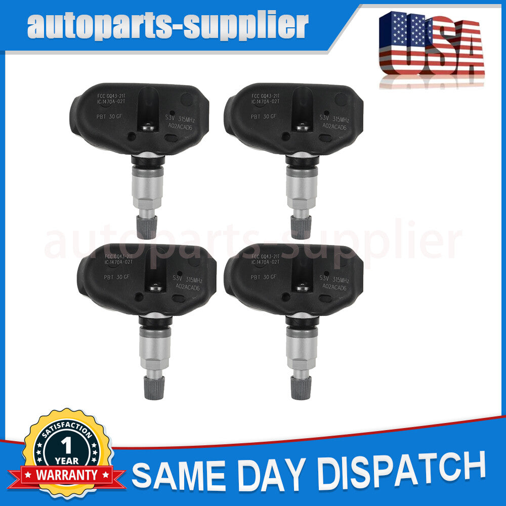 4 Tire Pressure Sensors TPMS 06421-S3V-A04 for Honda Pilot Odyssey for Acura TL MDX
