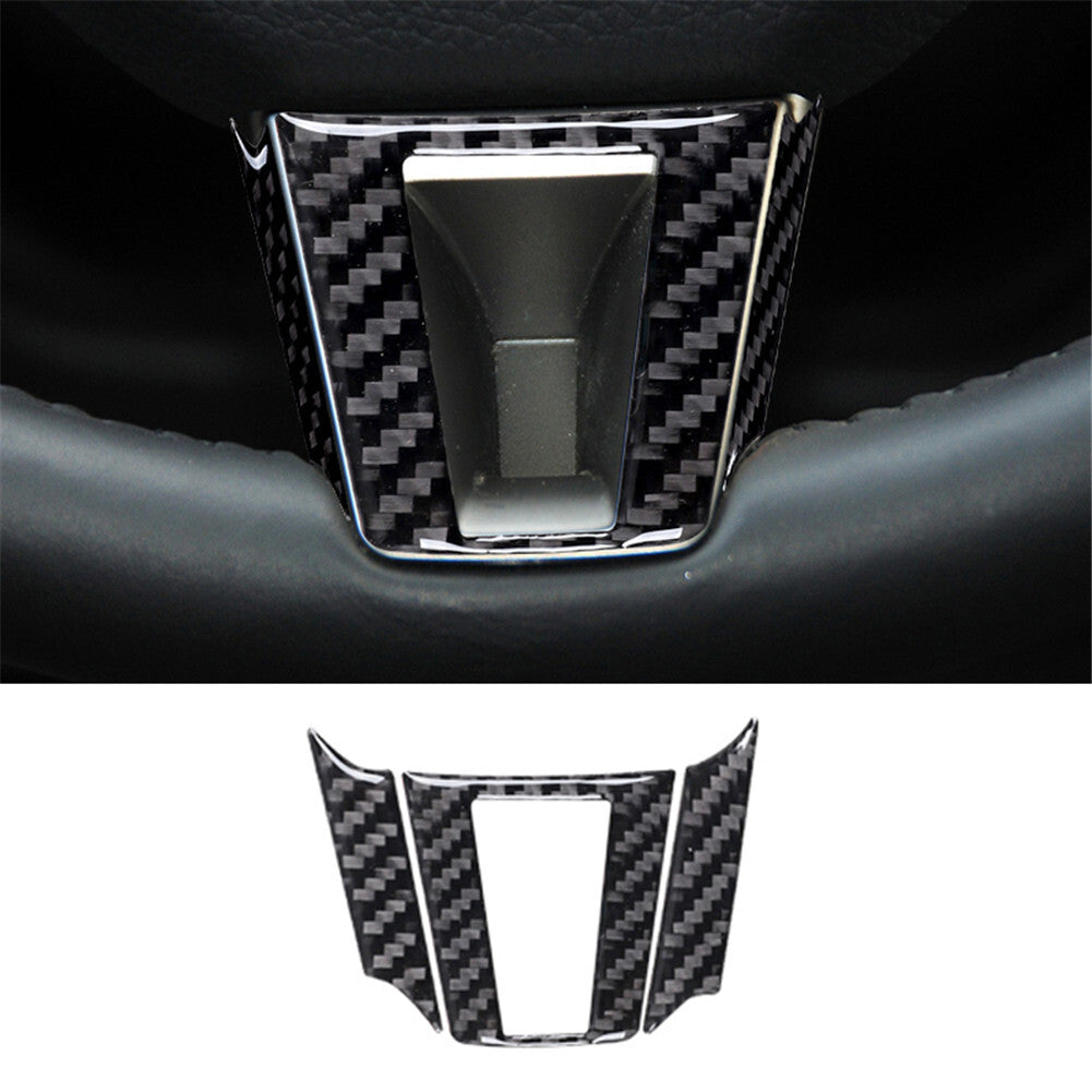 3X Carbon Fiber Steering Wheel Chin Trim for Jaguar XF X250 2009-2011