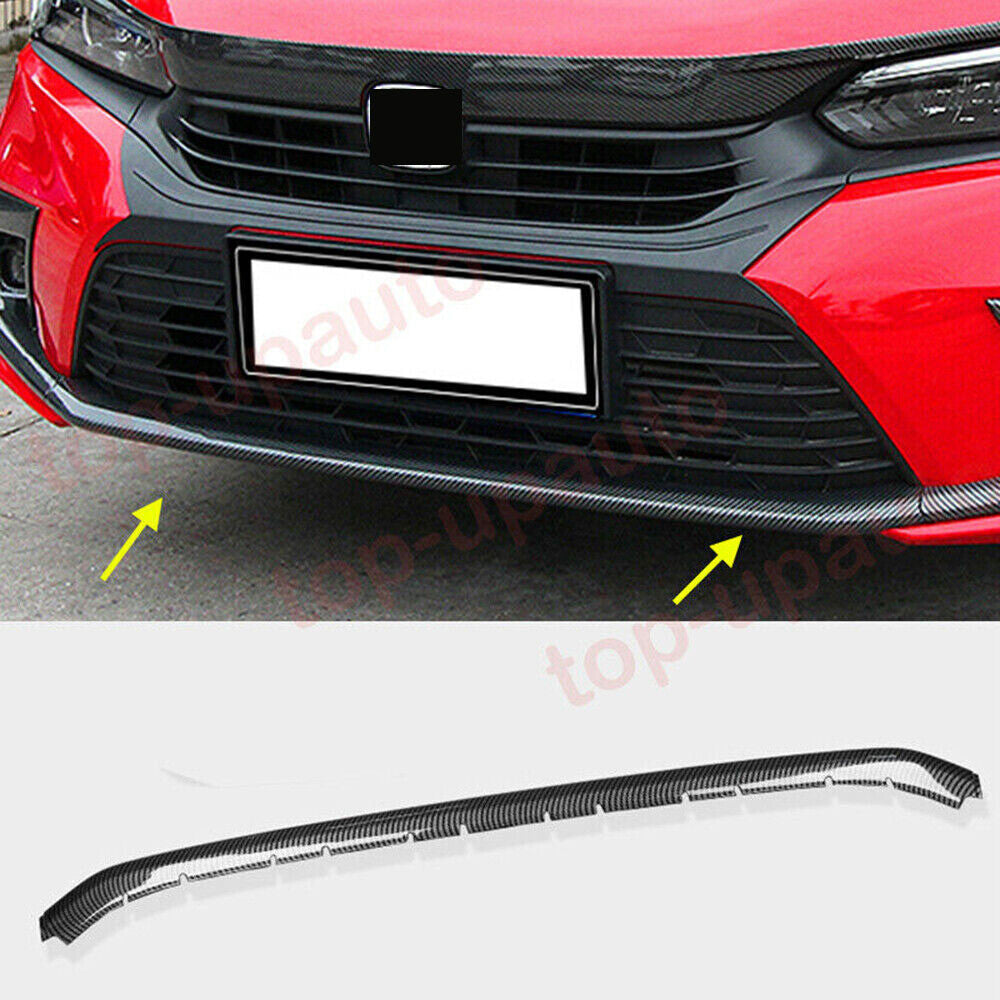 1x for Honda for Civic Sedan 2022-2023 Carbon fiber ABS Front bumper lip cover Strip