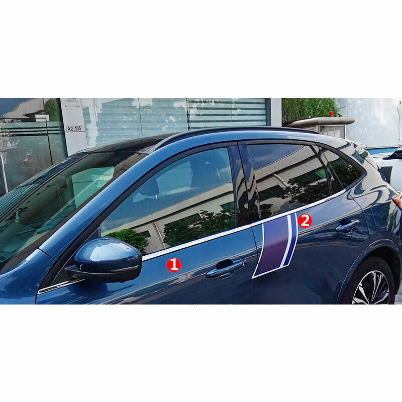 for Ford Escape Kuga 20-21 Chrome Steel Window bottom Strip Sill Cover Trim Kit