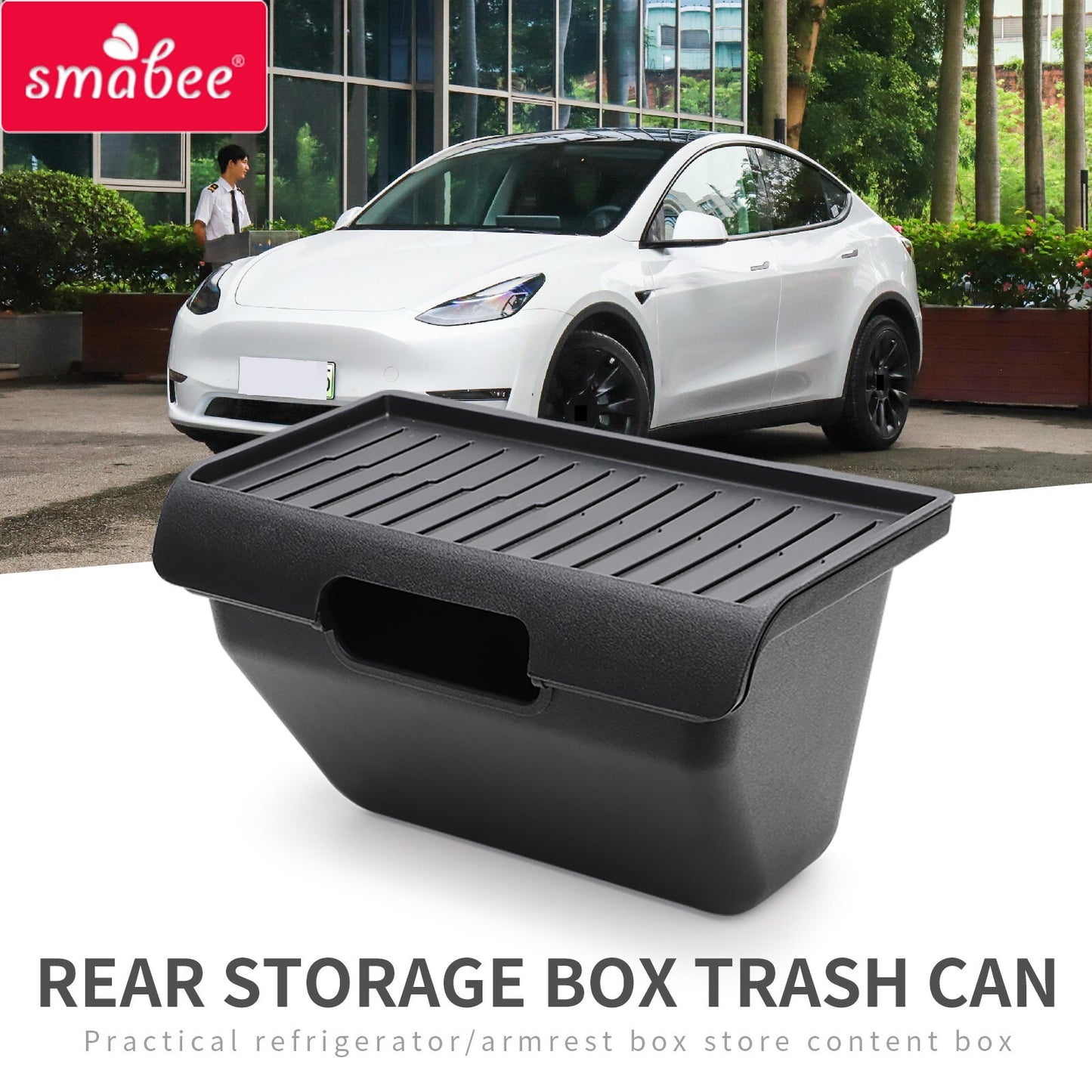 Center Console Back Row Armrest Storage Box for Tesla for Model Y Tray Organizer