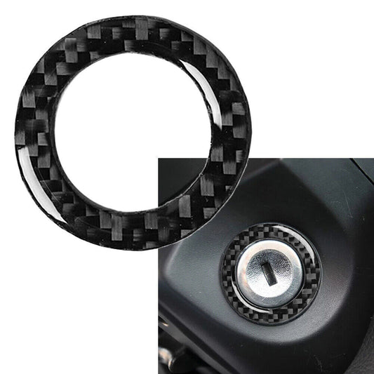 Carbon Fiber Start Stop Switch Ring Decor Trim Cover for Ford for Mustang 2009-2013