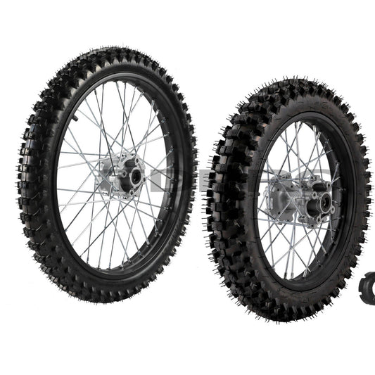 Front 70/100-19, Rear 90/100-16, Tires and Rim Dirt Pit, Bicycle Razor Off-Road 150cc 200