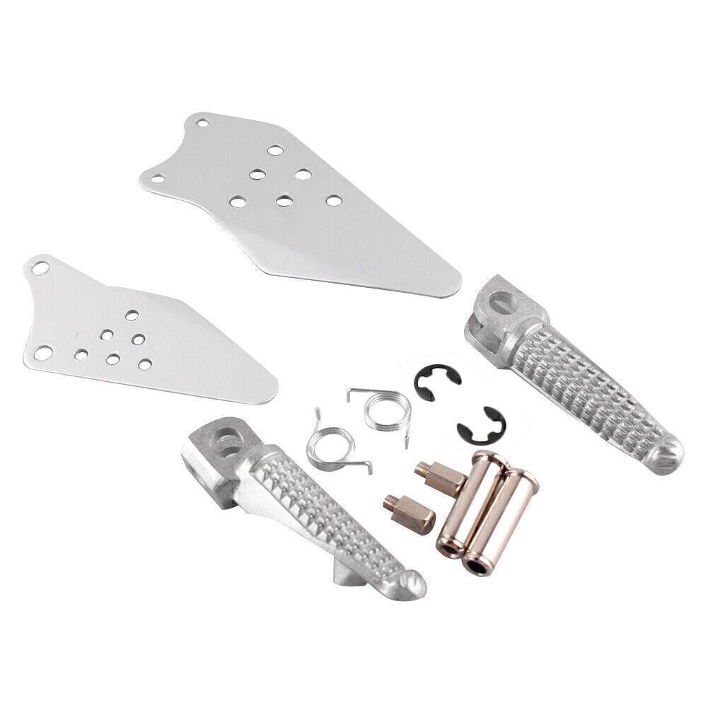 Front Foot Pegs Footrest Bracket Silver for Kawasaki ZX10R 2004 2005