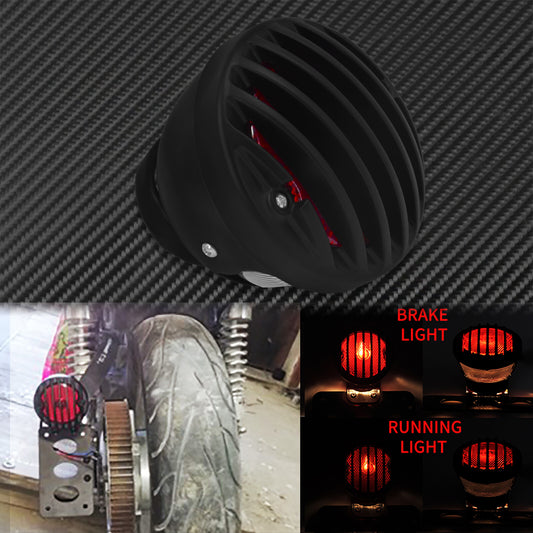 Motorcycle Side Mount Red LED Grill Brake Tail Light Fit For Sportster Bobber