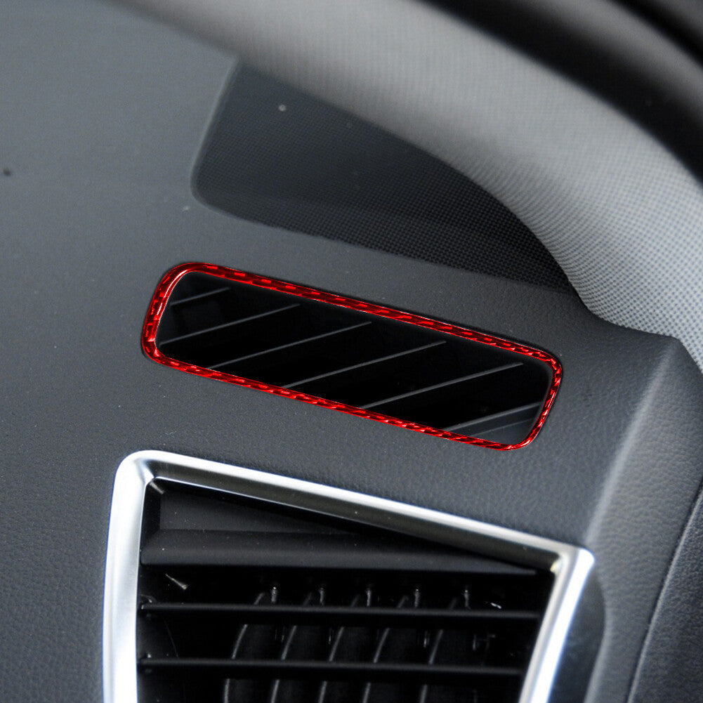 Red Defroster Air Vent Trim Cover Decoration Carbon Fiber for Audi Q5 2009-2017