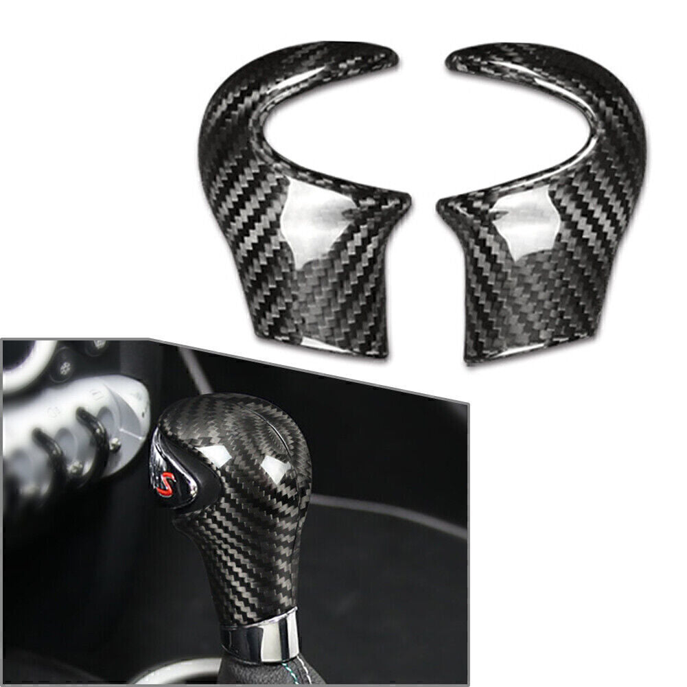 Carbon Fiber Black Gear Shift Knob Cover Trim for Mini Cooper R55 R56 R60