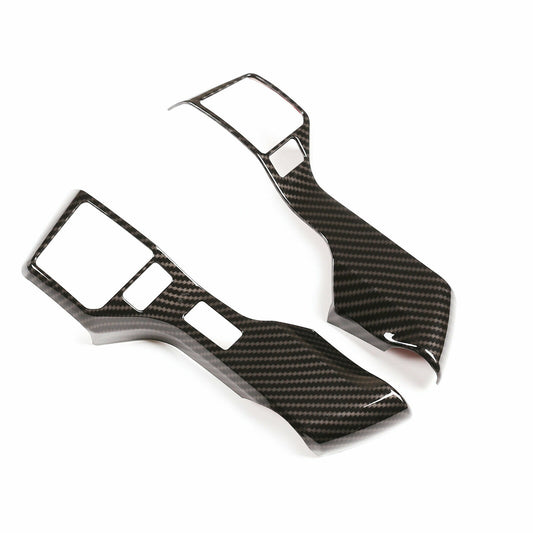 Carbon fiber interior armrest rear ventilation cover trim for Toyota Tundra 14-21
