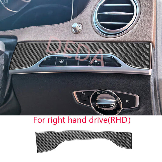 for Benz S Class W222 13-20RHD Headlight Switch Up Lane Assist Trim Carbon Fiber