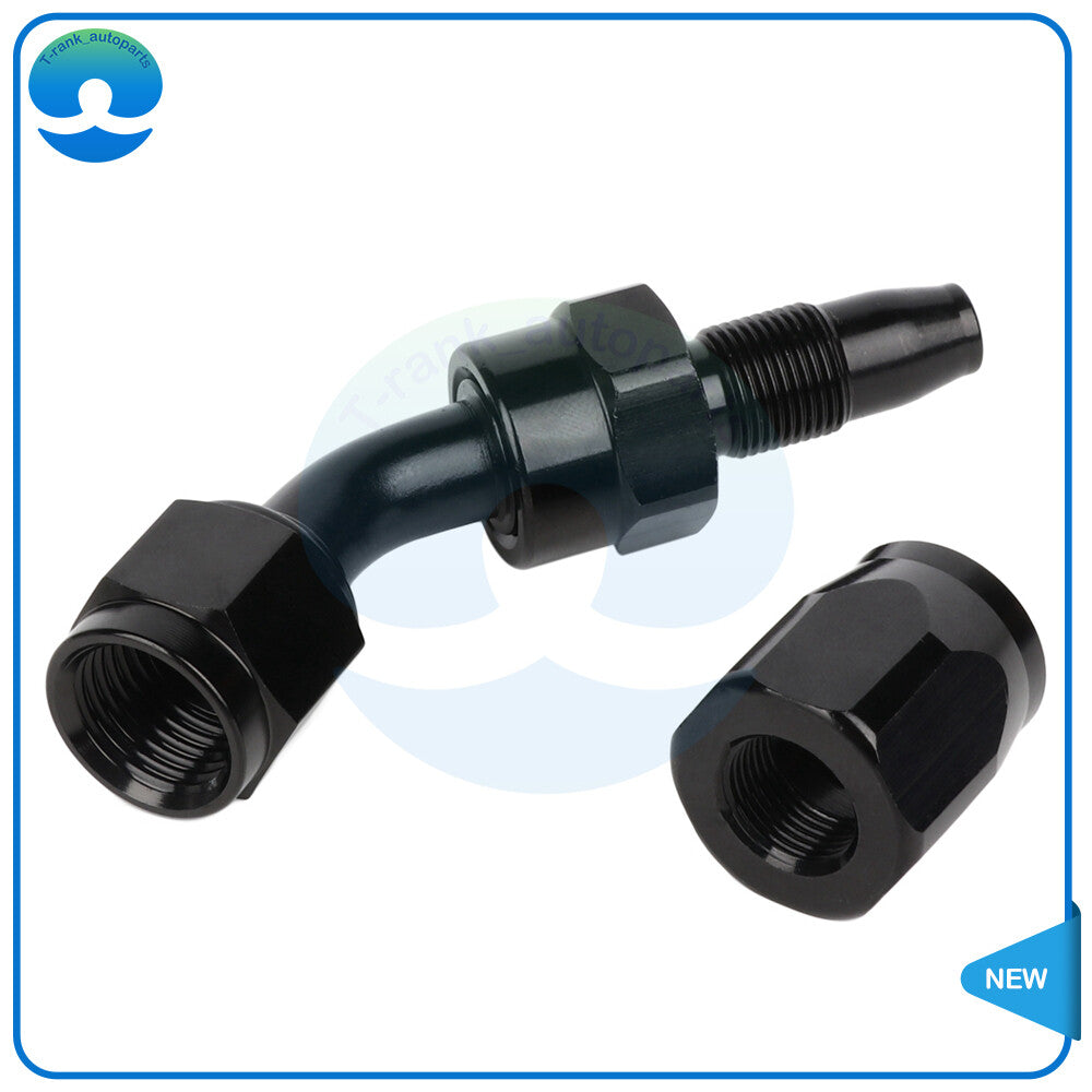 2Pcs Universal 45 Degree 6AN Swivel Hose Fitting Adapter For Oil/Fuel Hose Line