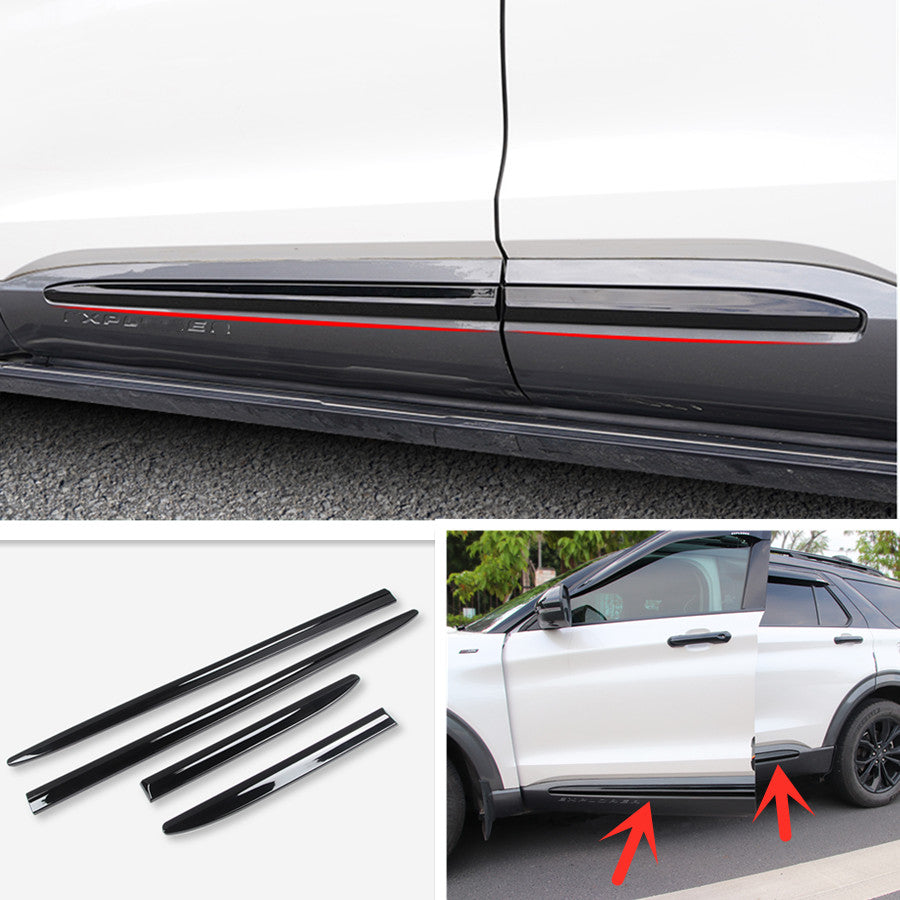Glossy Black Body Side Door Overlay Guard Cover Trim for Ford Explorer 2020-2023
