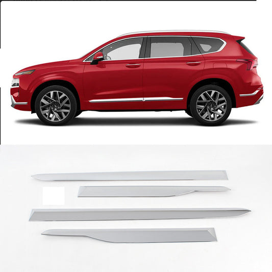 for Hyundai Santa Fe 2019-22 Chrome ABS Body Side Door Molding Strip Cover Trim