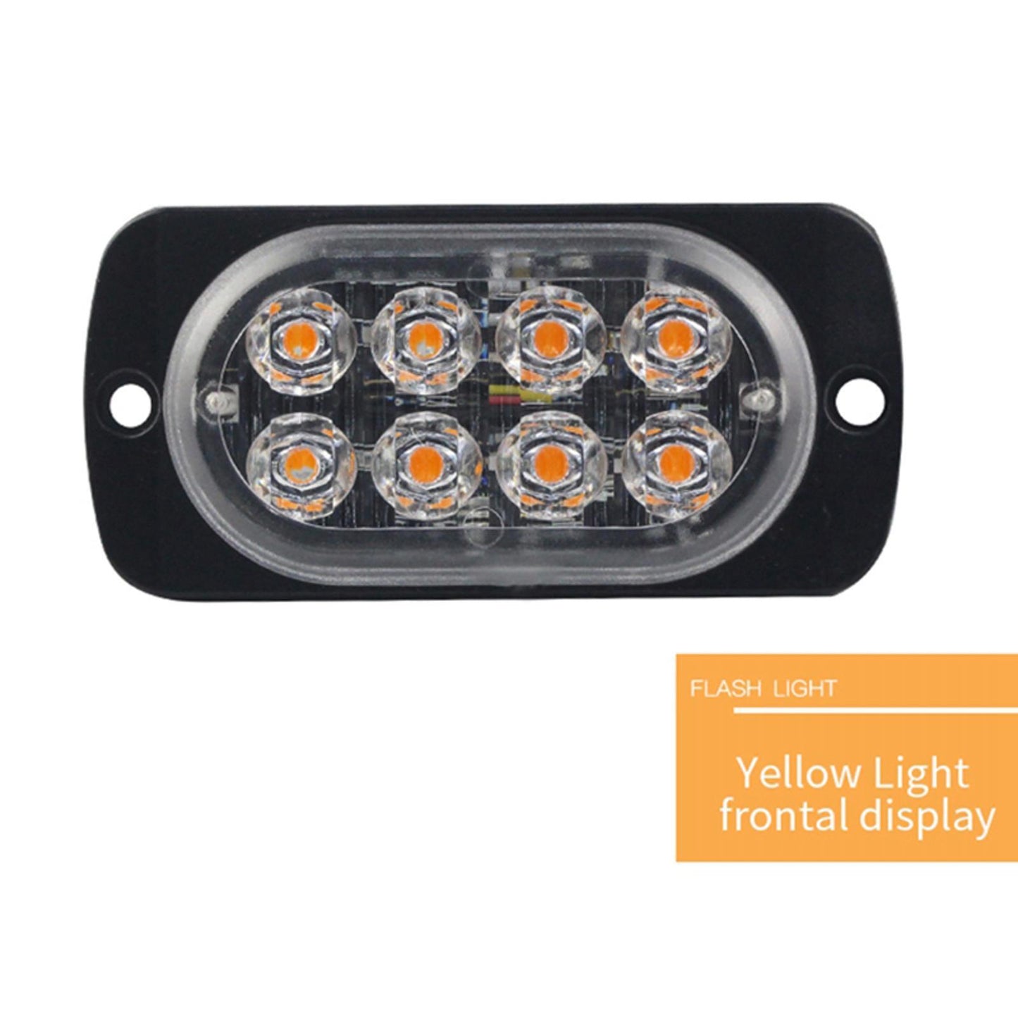 6500K 12V-24V 24W Universal Car Truck 8-LED Emergency Flash Light Signal Lamp