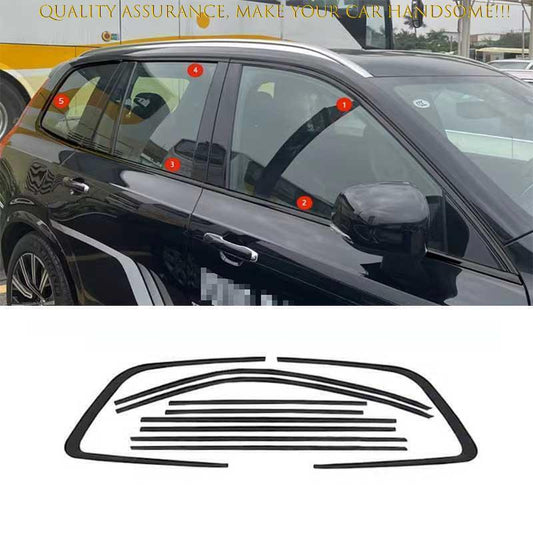 for Volvo XC90 2016-2024 Black Titanium Windows Strip Sill Molding Cover Trims