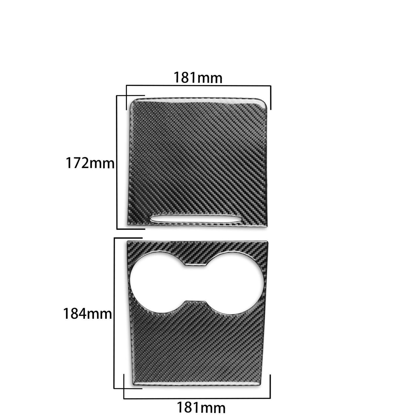 2X Carbon Fiber Center Console Cupholder Cover Trim for Tesla for Model Y 3 Type B