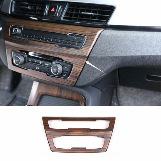 for BMW X1 F48 2016-2022 Pine Wood Grain Console CD Button Control Frame Trim 1P