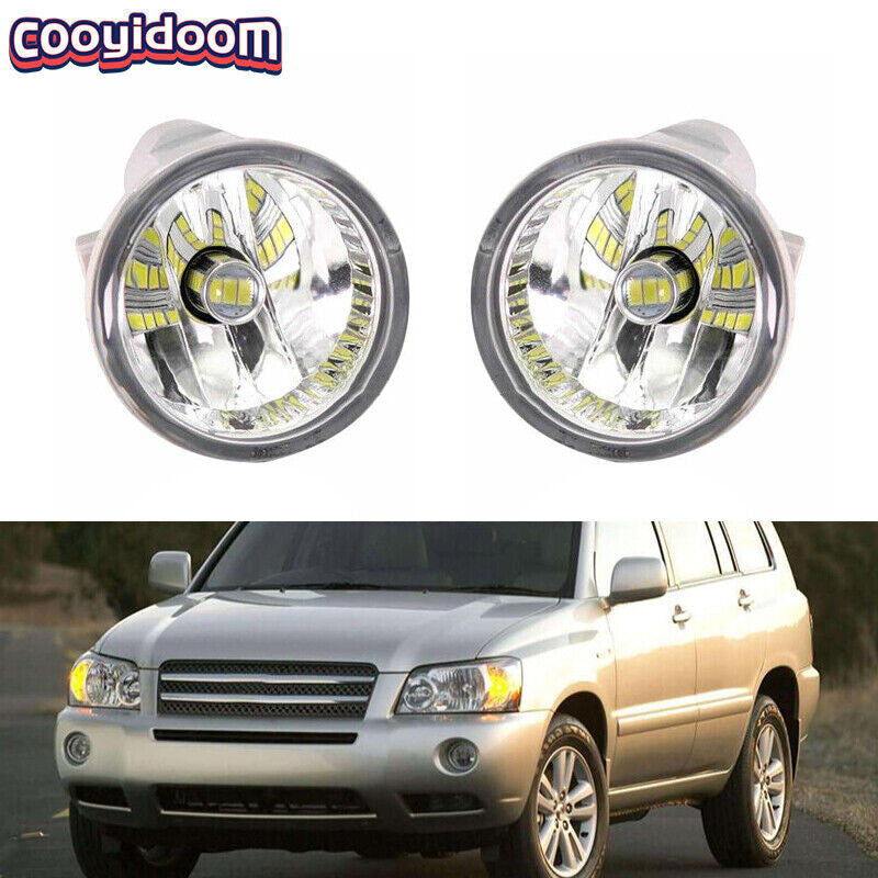 Suitable for 2004-2007 for Toyota Highlander LED fog lights with bulbs (left and right).