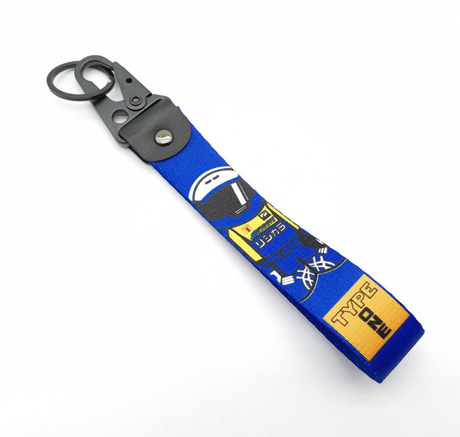 Car keychain/key ring with lanyard, car accessories, spoon, sporty blue, suitable for Nissan .