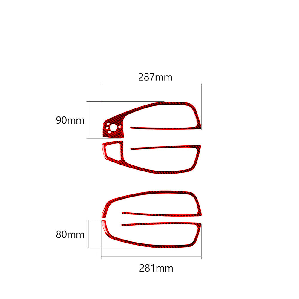 4PCS red carbon fiber window lift panel trim for Audi A6 2012-2018