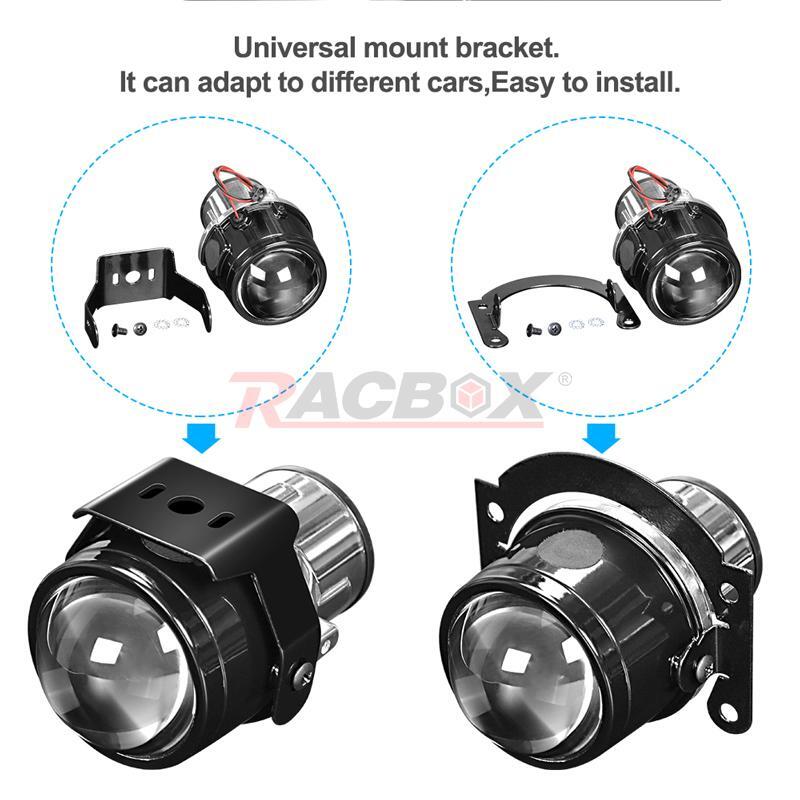 2.5 Bi-xenon Fog Lights Projector Lens H11 Driving Lamps Retrofit Universal