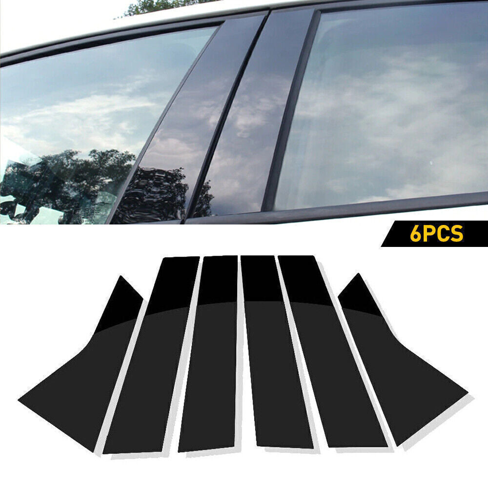 for Honda Accord 2023-2024 6pc Black Pillar Panels Set Door Trim Piano Cover PC