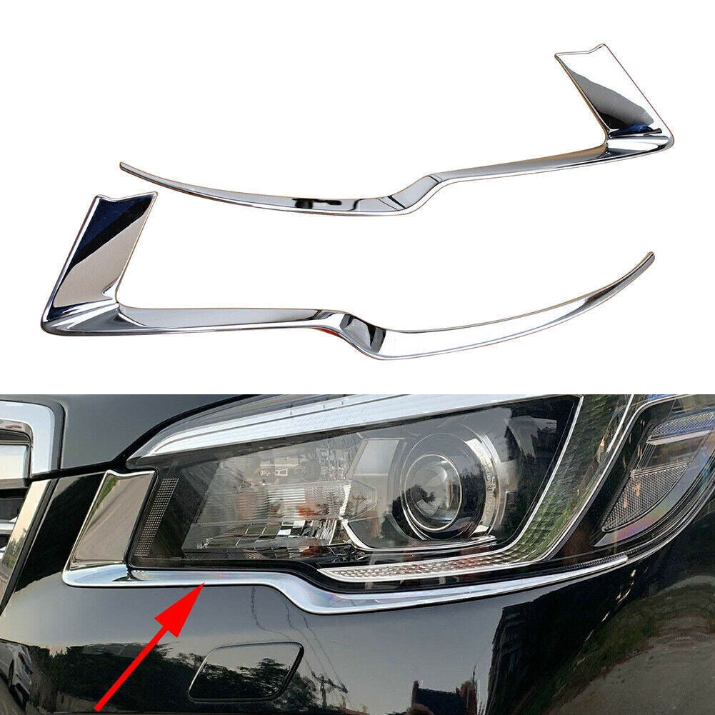 Chrome Car Headlight Headlamp Cover Strip Trim for Subaru Forester 2019-2020