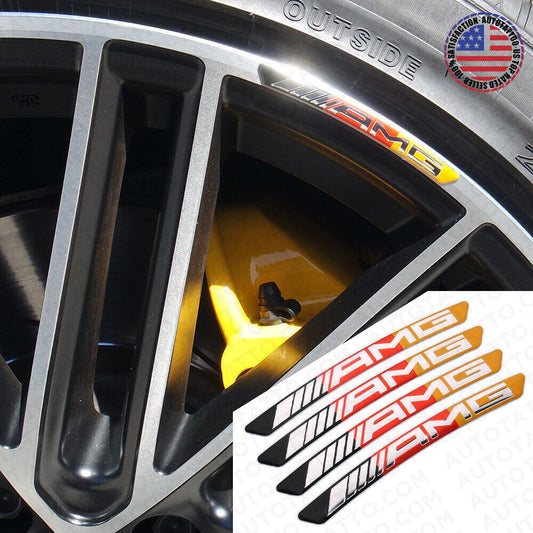 4x NEW AMG Edition Sport Wheels Badge 3D Sticker Logo Emblem Decoration GER