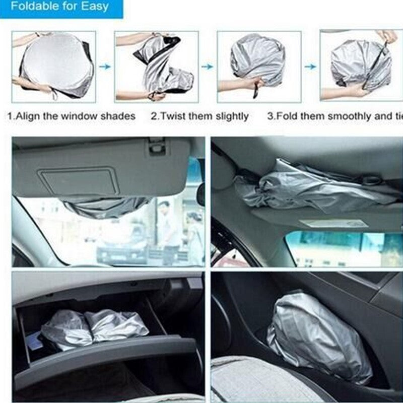 Jumbo Car Front Rear Window Sun Shade Sun Visor Windshield Block Cover Foldable