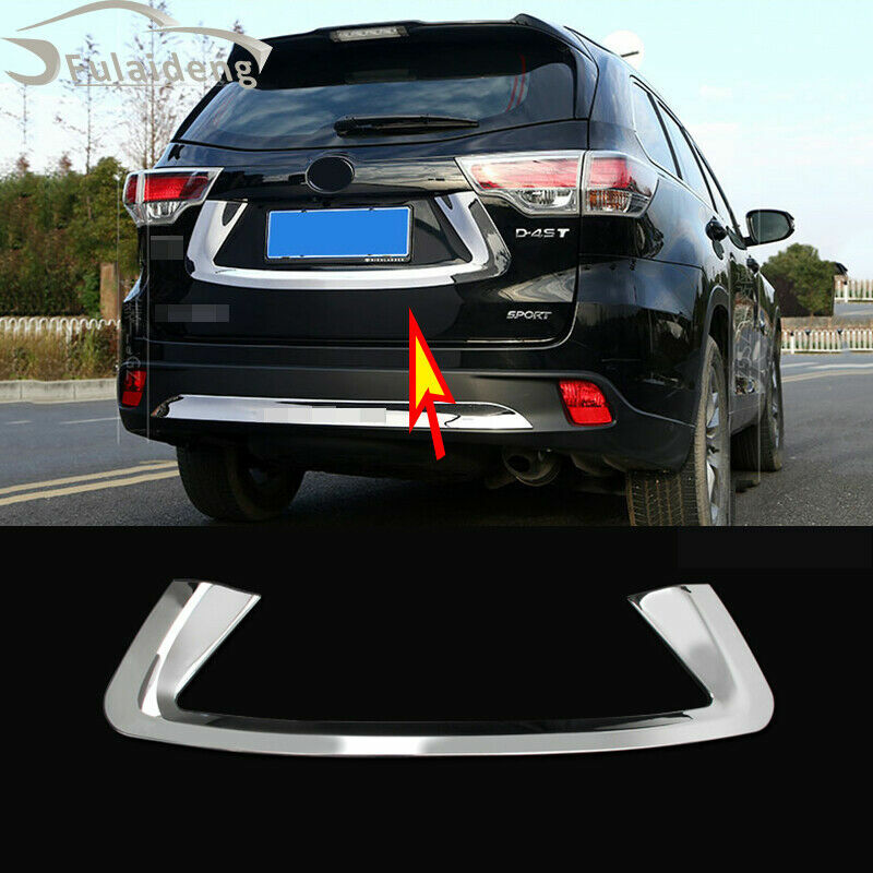 for Toyota Highlander 2014-2019 Chrome Trunk Rear License Plate Frame Cover Trim
