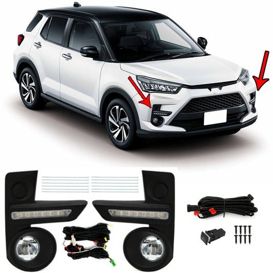 for Toyota RAIZE ROOMY 2019-2022 1Set LED DRL Fog Lamp Daytime Running Light
