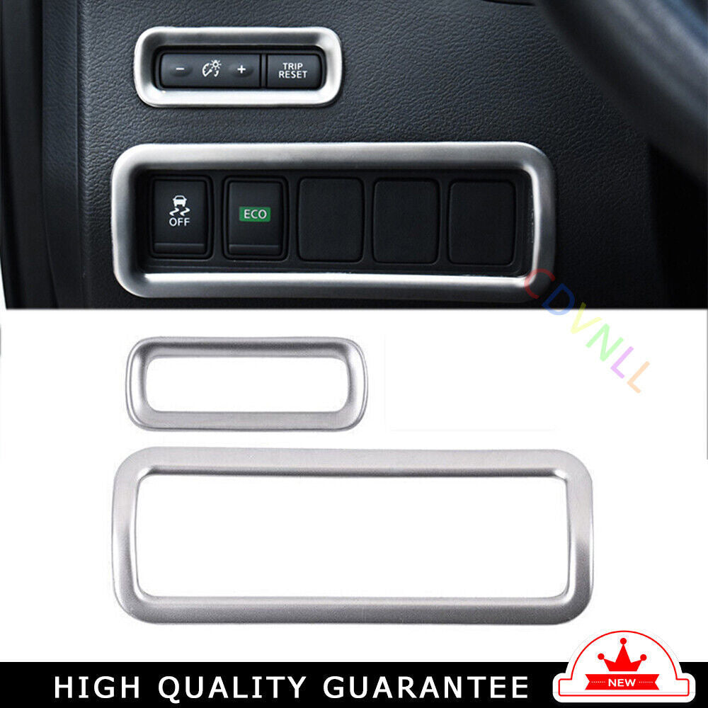 Headlight Button Frame Cover Trim 2PCS for Nissan Murano 2015-2021 Silver Steel