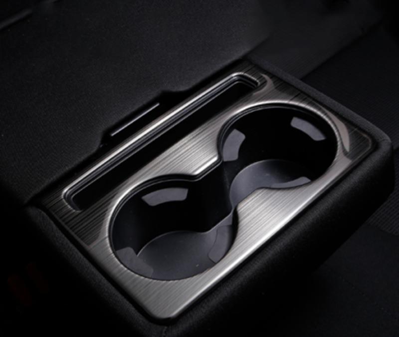 for Mazda CX-5 2017-2021 Black Titanium Rear for Seat Water Cup Holder Cover Trim