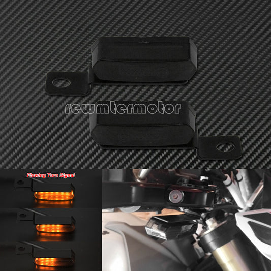 2X for Mini Motorcycle LED Turn Signal Indicators Flowing Lights Amber Blinker Lamps