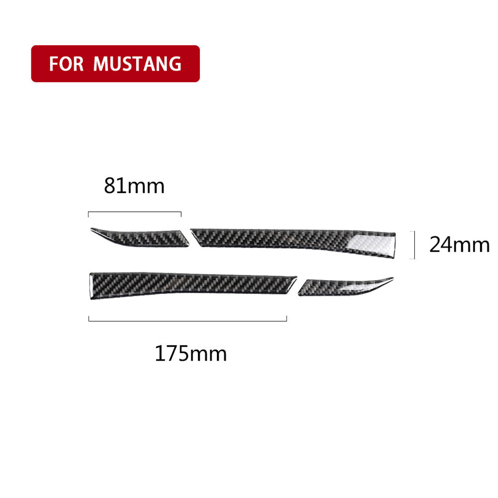 4PCS Carbon Fiber Side Mirror Cover Trim Sticker Fit  for ford  for Mustang 2015-2018