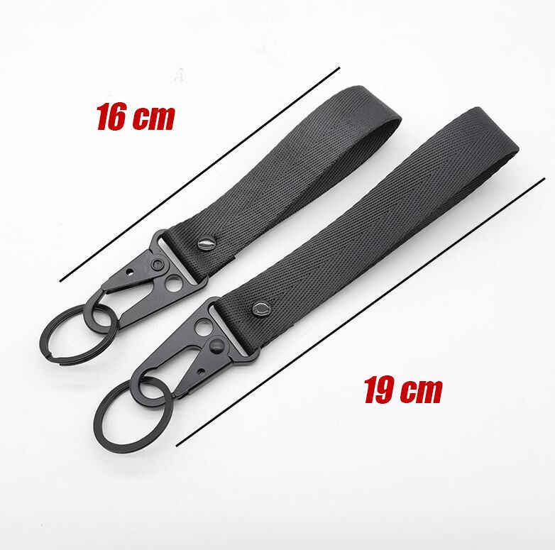 Car keychain/ring with lanyard, black, 19cm, suitable for Mitsubishi .