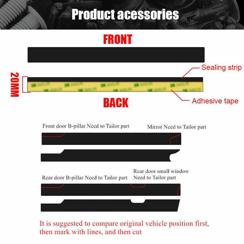 4-meter rubber sealing strip for automotive front side window trim edge molding