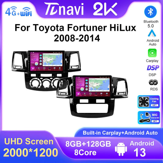 for Toyota Fortuner Hilux 2008-2014 Android Car Radio CarPlay Player GPS Screen