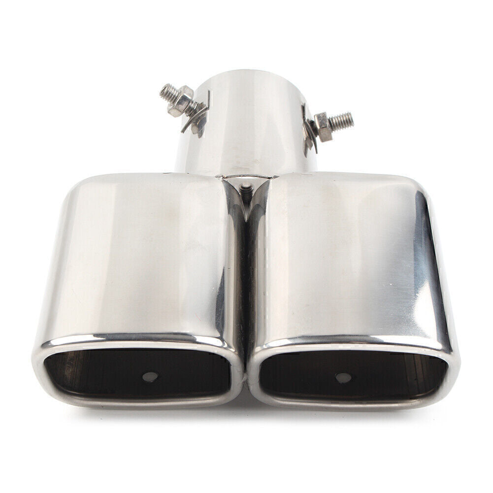 Car Stainless Steel Rear Exhaust Pipe Tail Muffler Tip Square Accessories